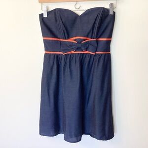 Voom by Joy Han Retro Inspired Strapless Bow Front Dress - Blue - S